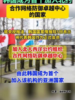 韩加入北约网络防御组织意味什么 点点抖音短视频 韩加入北约网络防御组织意味什么 点点抖音短视频
